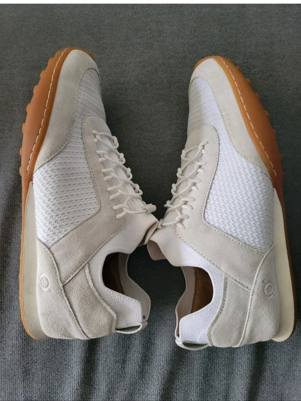 Women's BORN Aire Suede Leather Knit Fabric Casual Sneakers Slip On SZ 9
